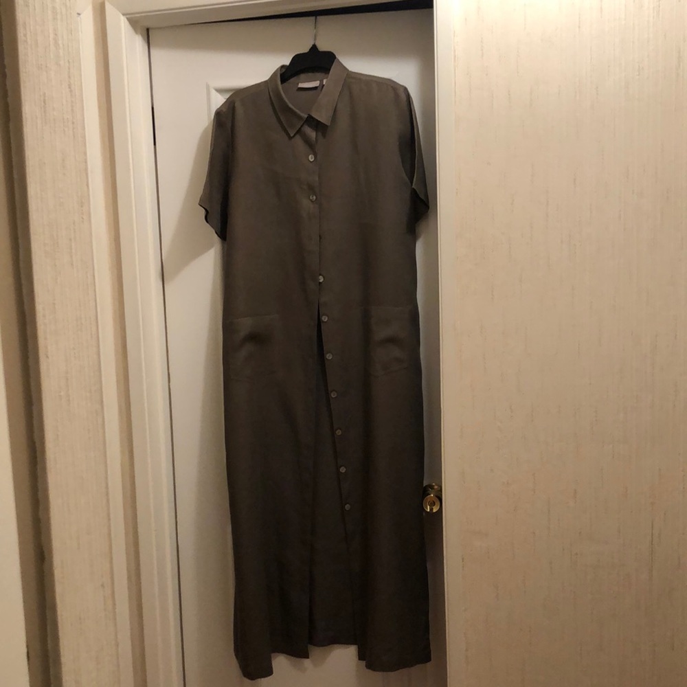 Nordstrom brown Maxi dress, 100% Linen, size 12